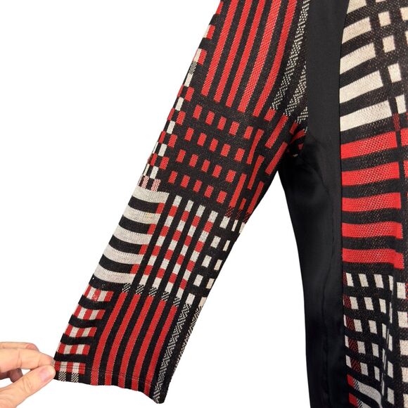 W by Worth Top Women Multicolor Sheer Back Scoop Neck Long Sleeves Pullover SZ S - Picture 6 of 8